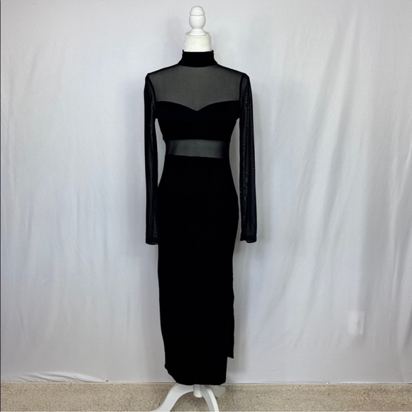 Petal & Pup Farrow Long Sleeve Midi Dress Size Medium Black NWOT - Picture 8 of 16